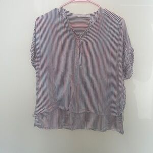 Ellison Striped Cotton Blend Blouse Size Medium